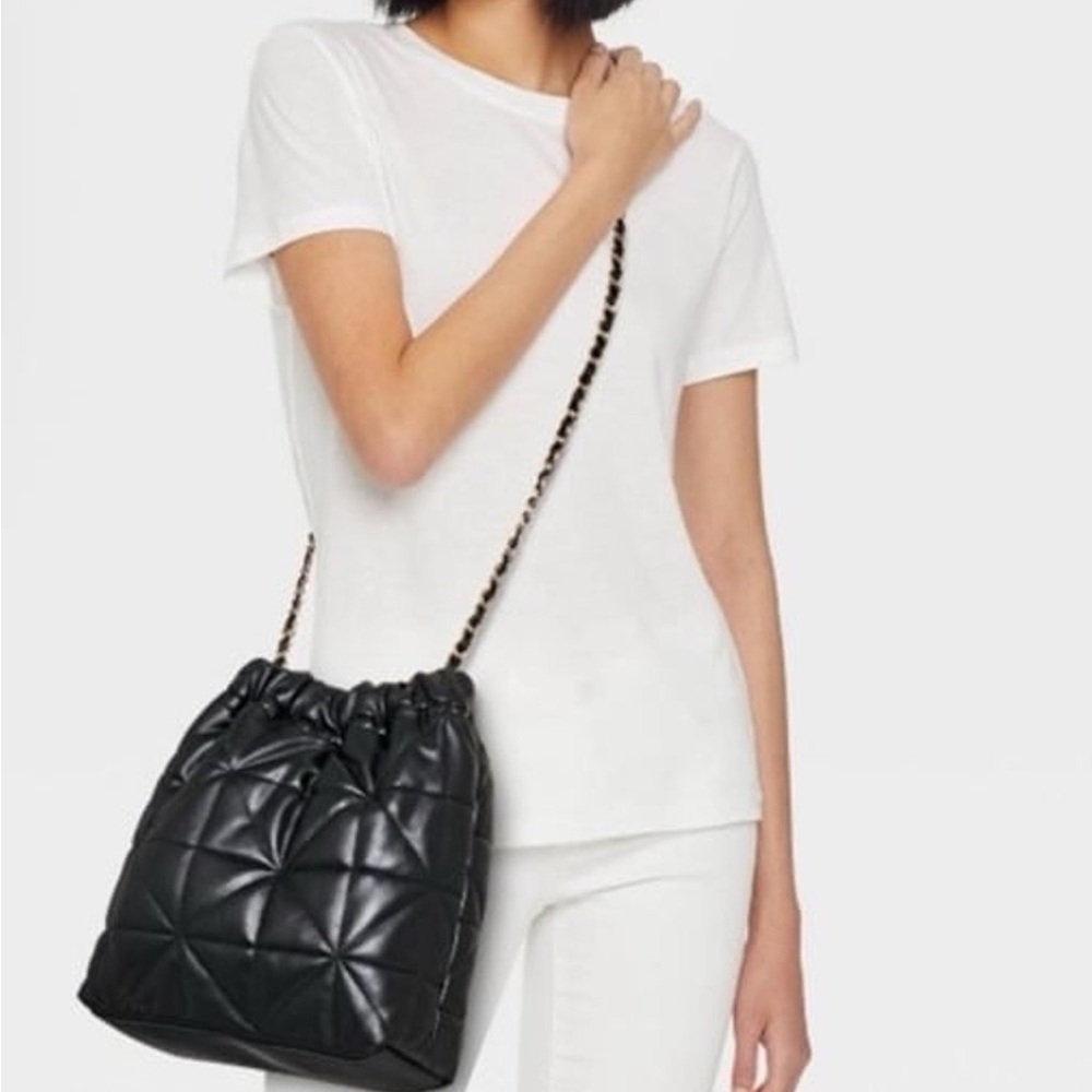 a new day Black Quilted Shoulder Bag with Chain - Picture 3 of 3